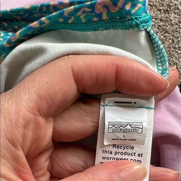 Patagonia Teal and Lavender Patterned Tank Top - Picture 4 of 4